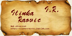 Ilinka Raović vizit kartica